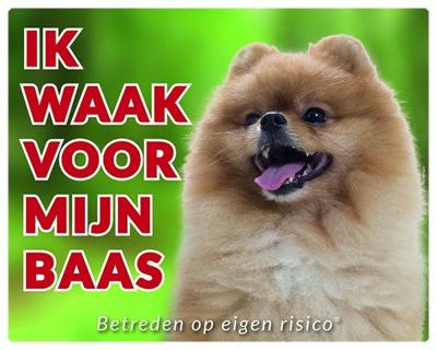 Pomeranian Waakbord - Ik waak voor mijn baas