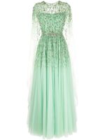 Jenny Packham robe Ursula à design de cape - Vert