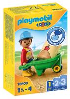 PLAYMOBIL 1,2,3   Bouwvakker met kruiwagen (70409)