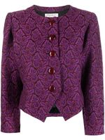 Saint Laurent Pre-Owned veste à fleurs en jacquard - Violet - thumbnail