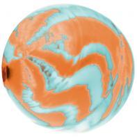 LG Imports stuiterbal Fire junior 4,5 cm turquoise/oranje