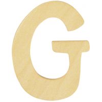 Houten letter G 6 cm