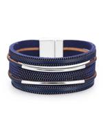 Vintage Leer Metaal Keten meerlaags Armband