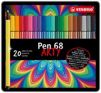 Viltstift STABILO Pen 68/20 Arty medium assorti blik Ã 20 stuks