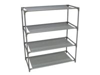 Metalen Schoenenrek 4 Laags 66x60x30cm - 12 paar schoenen - Opbergen - Garderobe - Schoenenkast - Schoenenrek - Metaal/Stof