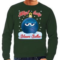 Foute kerstborrel sweater / kersttrui Blauwe ballen / blue balls groen voor heren 2XL (56)  -