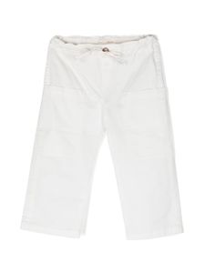 Zhoe & Tobiah pantalon en coton à détail de logo - Blanc