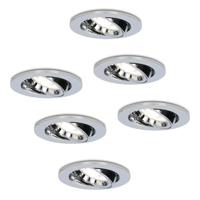 Set van 6 Maya LED inbouwspots - 5 Watt 400 lumen - 6000K Daglicht wit - GU10 - Dimbaar - Rond - Kantelbaar - IP20 Stofdicht - Chroom