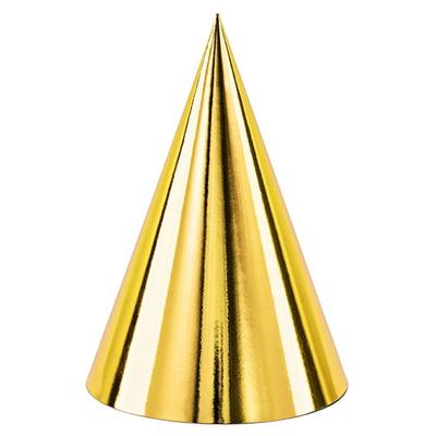 Hoedjes metallic goudkleurig 6 stuks