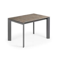 Axis uitschuifbare keramische tafel met antraciet stalen poten 120 (180) cm