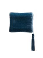 Sophie Bille Brahe pochette texturée à détail de pompon - Bleu - thumbnail