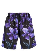 Philipp Plein short de bain à fleurs - Noir - thumbnail