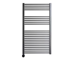 Sanicare elektrische design radiator 60x112cm gunmetal met thermostaat links chroom