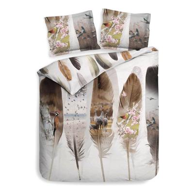 Heckett & Lane Loza dekbedovertrek - Lits-jumeaux (260x200/220 cm + 2 slopen) - Katoen satijn - Bruin