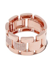 SHAY bague Journey en or rose 18ct pavée de diamants