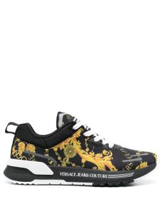 Versace Jeans Couture baroque-pattern low-top sneakers - Noir