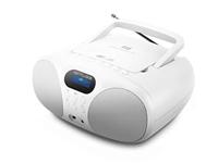 Muse MD-208 DBW - draagbare DAB-radio met cd-speler, hoofdtelefooningang en draaibare telescopische antenne, wit, M-208 DBW