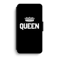 Queen zwart: iPhone XR Flip Hoesje - thumbnail