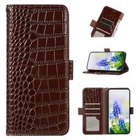 Crocodile Series OnePlus 11 Wallet Leren Hoesje met RFID - Bruin - thumbnail