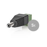 Nedis CCTV-Security Connector | 2-Voudig Aansluitblok | 5,5 x 2,1 mm Male | Male | Groen / Zwart | 1 stuks - CCTVCM11BK5 CCTVCM11BK5