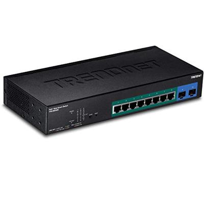 TRENDnet, TPE-082WS, 10-poorts Gigabit PoE+ switch, 8 x Gigabit PoE+ poorten, 2 x DDR-slots, Vlan, QoS, Lacp, en IPv6 ondersteuning, 75 W PoE-082WS
