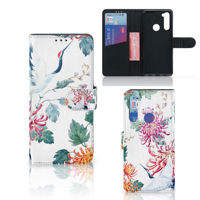 Xiaomi Redmi Note 8T Telefoonhoesje met Pasjes Bird Flowers