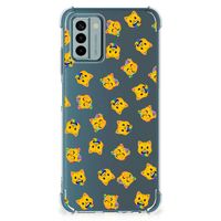 Doorzichtige Silicone Hoesje voor Nokia G22 Katten Emojis