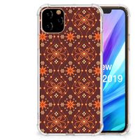 Apple iPhone 11 Pro Max Doorzichtige Silicone Hoesje Batik Brown