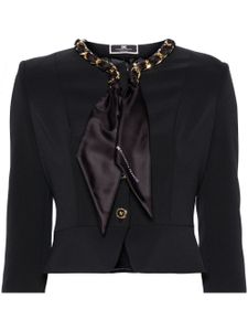 Elisabetta Franchi veste crop à détail de chaine - Noir