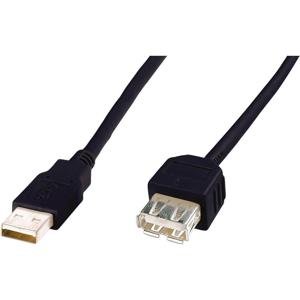 Digitus USB-kabel USB 2.0 USB-A stekker, USB-A bus 5.00 m Zwart AK-300202-050-S