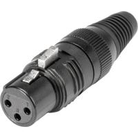 Hicon HI-X3CF-M XLR-connector Bus, recht Aantal polen: 3 Zwart 1 stuk(s) - thumbnail