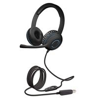 Cyber Acoustics Stereo USB-headset (AC-5008A), in-line bediening voor volume en microfoon dempen, verstelbare microfoonboom voor pc en Mac, perfect voor klaslokaal of thuis