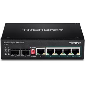 Trendnet TI-PG62 netwerk-switch Unmanaged Gigabit Ethernet (10/100/1000) Power over Ethernet (PoE) Zwart