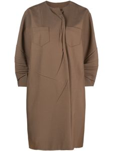 Prada manteau mi-long à design asymétrique - Marron