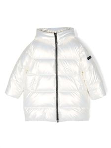 Monnalisa manteau zippé à patch logo - Blanc