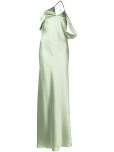 Michelle Mason robe longue à design asymétrique à une épaule - Vert