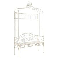 vidaXL Tuinbank 122 cm ijzer antiekwit