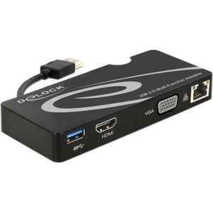 DeLOCK Adapter USB 3.0 > HDMI / VGA + Gigabit LAN + USB 3.0 adapter