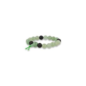 Edelsteen Armband Groene Aventurijn Powerbead met Lavasteen (21 cm)