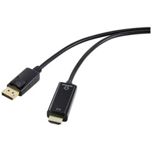 Renkforce DisplayPort / HDMI Adapterkabel DisplayPort-stekker, HDMI-A-stekker 5.00 m Zwart RF-5179192 DisplayPort-kabel