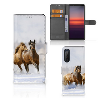 Sony Xperia 5II Telefoonhoesje met Pasjes Paarden