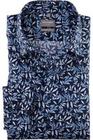 OLYMP Luxor Comfort Fit Overhemd donkerblauw/blauw, Motief