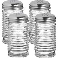 Urban Living Peper en zout stel - ribbel glas - 90 cl - setje van 4x stuks