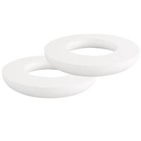 Piepschuim vorm/figuur vlakke/platte ring - 2x - wit - Dia 25 cm - Hobby materialen