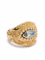 Aurelie Bidermann bague en or 18ct ornée de aigue-marine et diamants - thumbnail