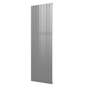 Designradiator Plieger Cavallino Retto Enkel 1332 Watt Middenaansluiting 200x60,2 cm Zilver Metallic