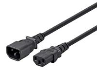 Monoprice 106329 3ft 18AWG Power Extension Cord Kabel met 3 Dirigent PC - Zwart