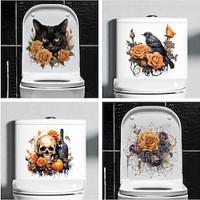 Halloween toiletsticker decoratie - 30x30cm badkamerscène sfeerdecor voor Halloween Lightinthebox