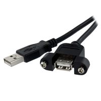 StarTech.com 30 cm lange, paneelgemonteerde USB-kabel A naar A F/M - thumbnail