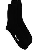 N.Peal chaussettes en cachemire à logo imprimé - Noir